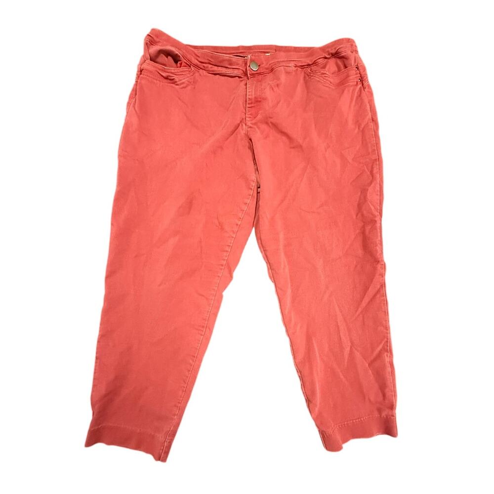 CJ Banks Women's Salmon Coral Colored Straight Leg Casual Pants Size 20W Average